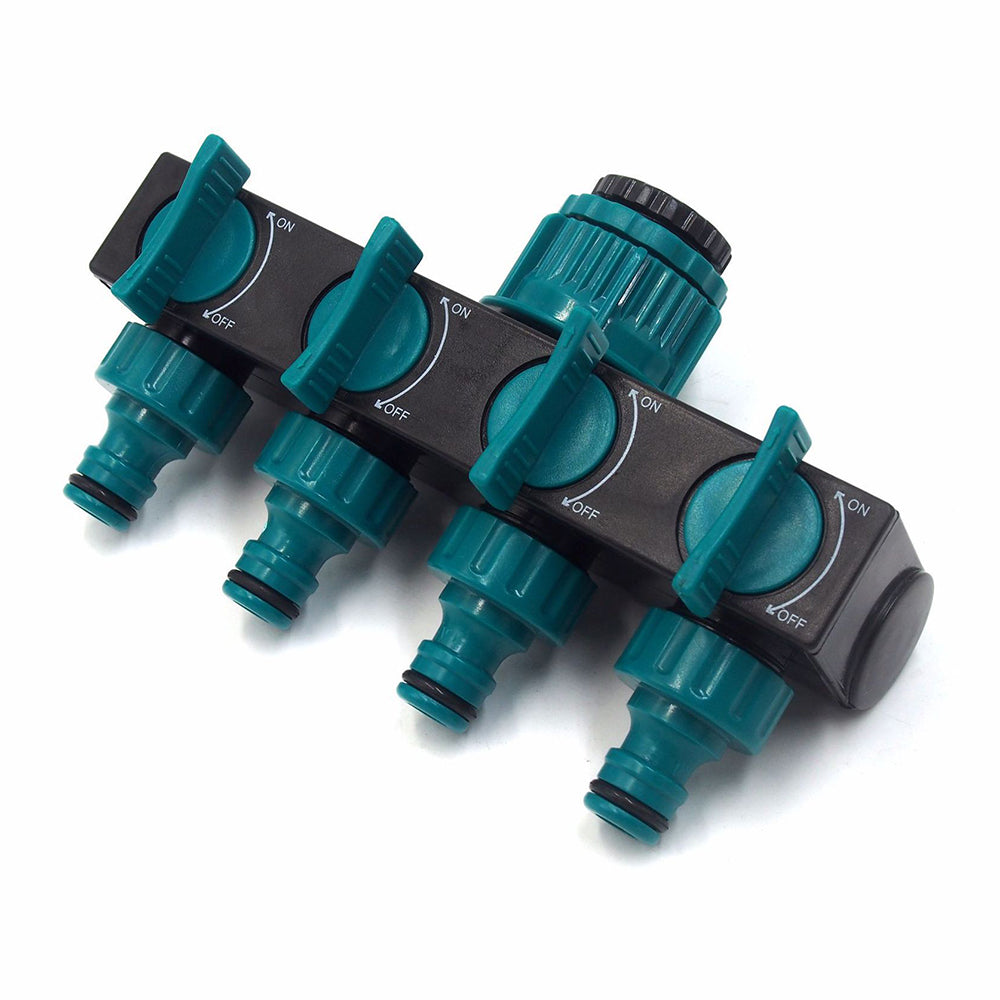 4 Way Hose Splitter 1-In-4-Out Hose Faucet Manifold Garden Hose Adapter Connector 4 Way Hose Splitter 1-In-4-Out Hose Faucet Manifold Garden Hose Adapter Connector